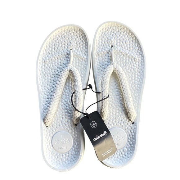Allbirds Womens Sugar Zeffer Blizzard White Flip Flops Size 13 - Picture 1 of 5